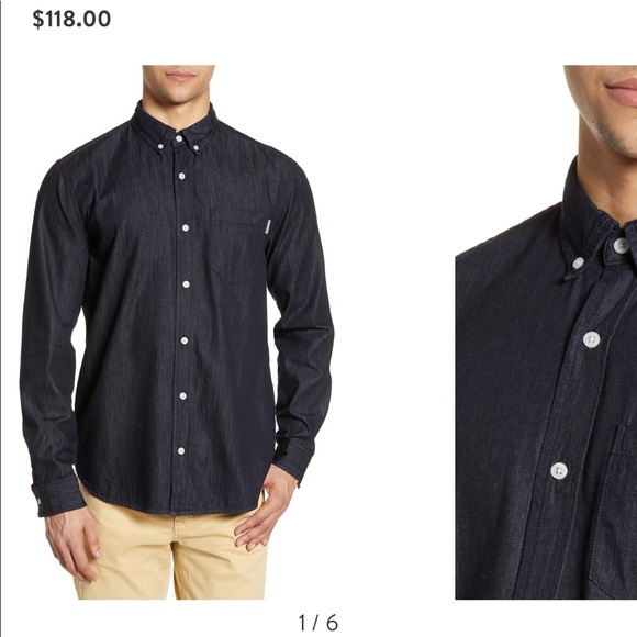 NWOT // CARHARTT Denim Civil Button Down - Picture 1 of 5